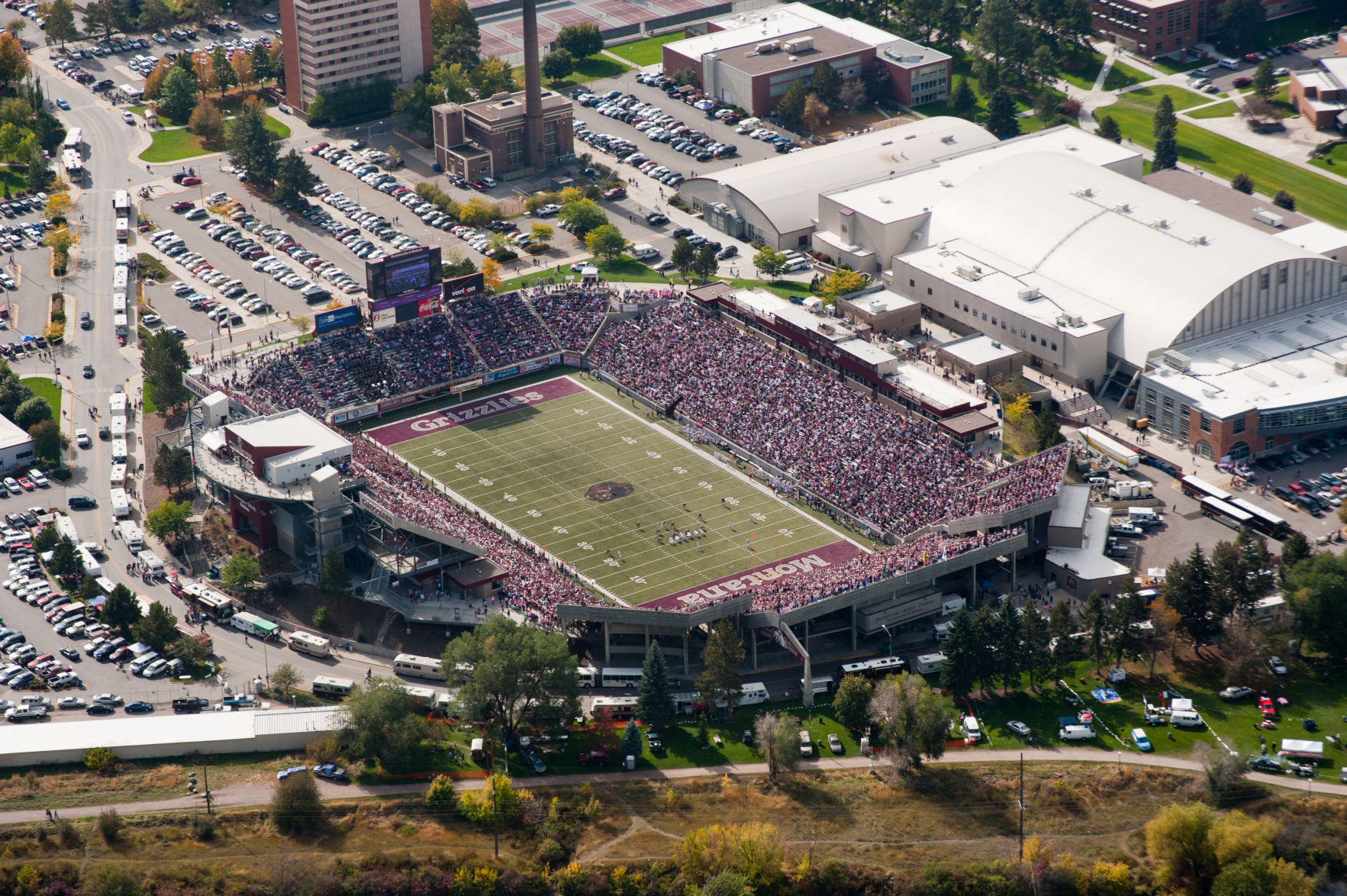 Aerial of stadium